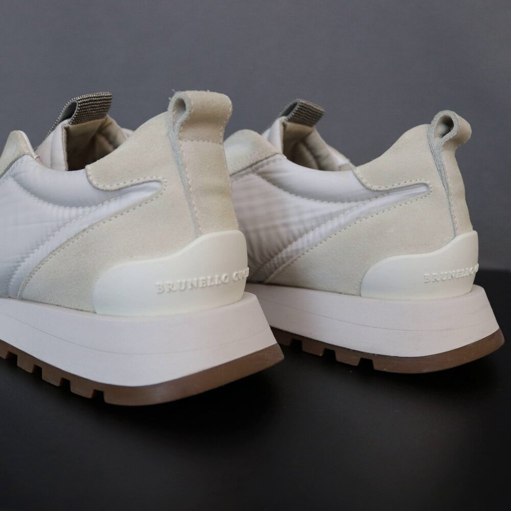 BRUNELLO CUCINELLI 38 Monili Trim Lug Sole Slip-On Runner Sneakers - Picture 9 of 15